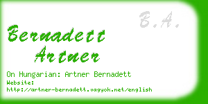 bernadett artner business card